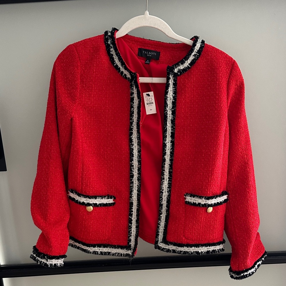 Talbots Women’s Red Jacket with Black Trim
